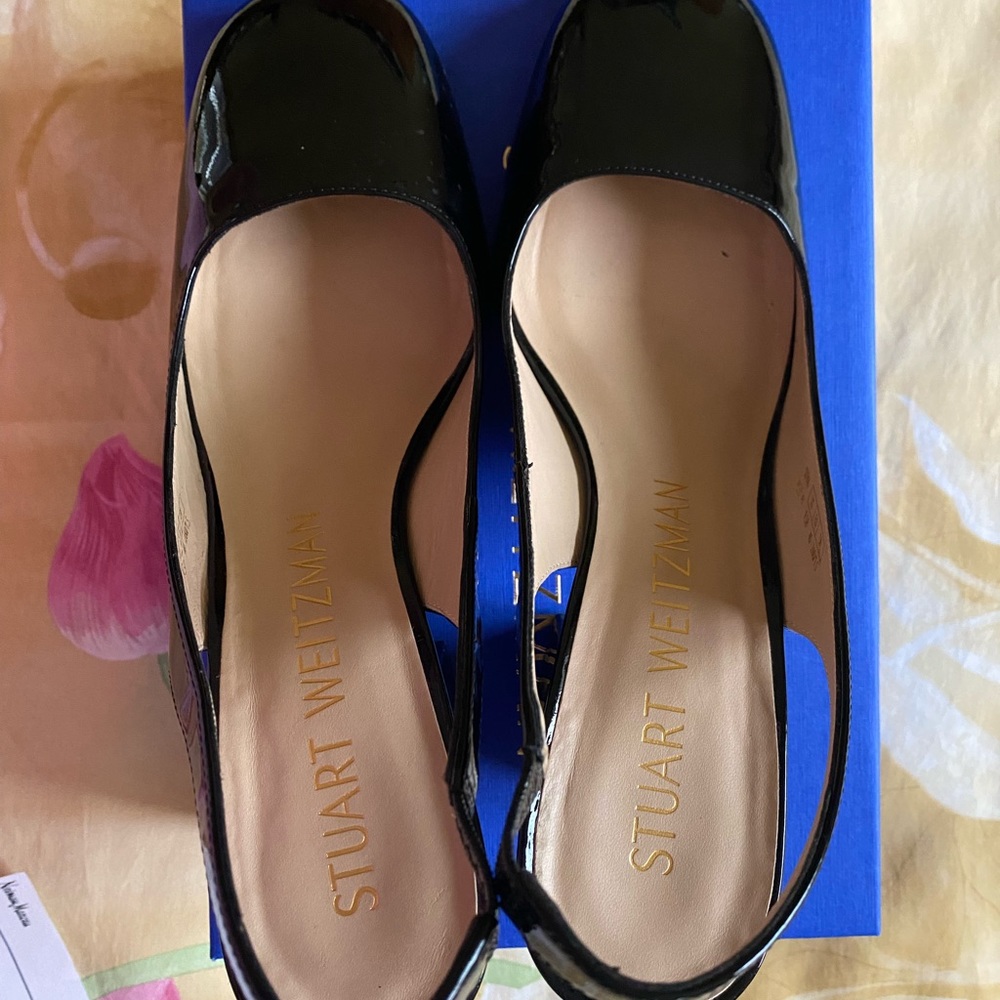 Stuart Weitzman “Curveblock 85 Slingback Pump” Pa… - image 2